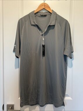 Men's Levelwear Gray Polo Shirt - Performance Short Sleeve